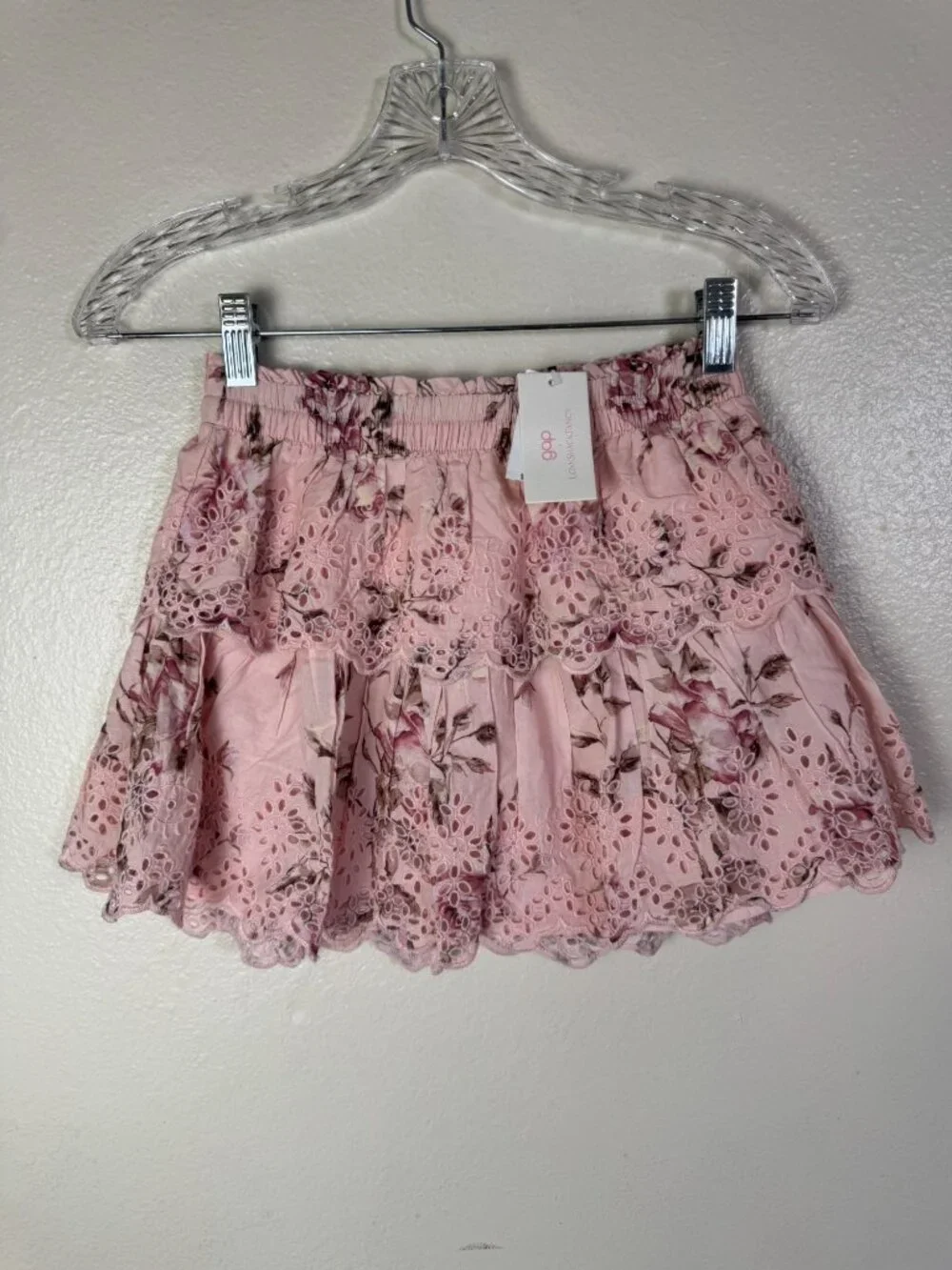 NEW Gap x LoveShackFancy‎ Floral Pink Eyelet Skirt Kids Size Large Pullon Floral